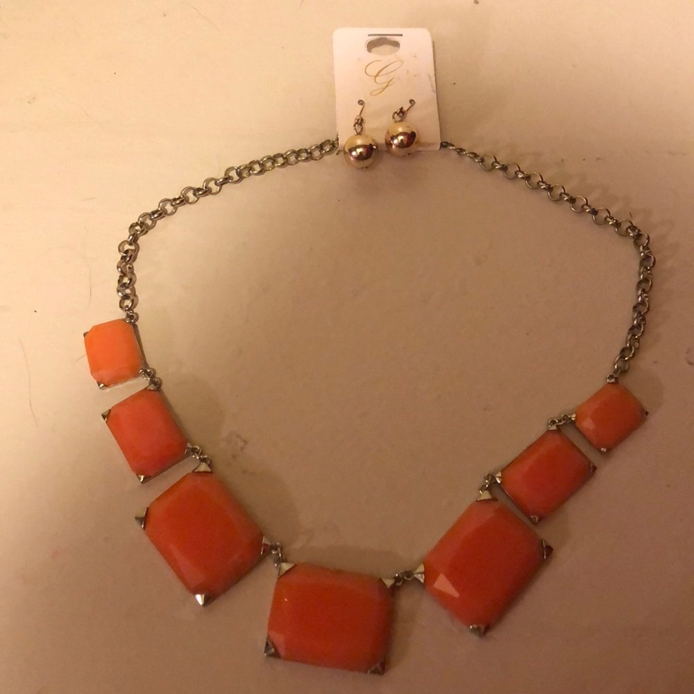 Orange statement necklace